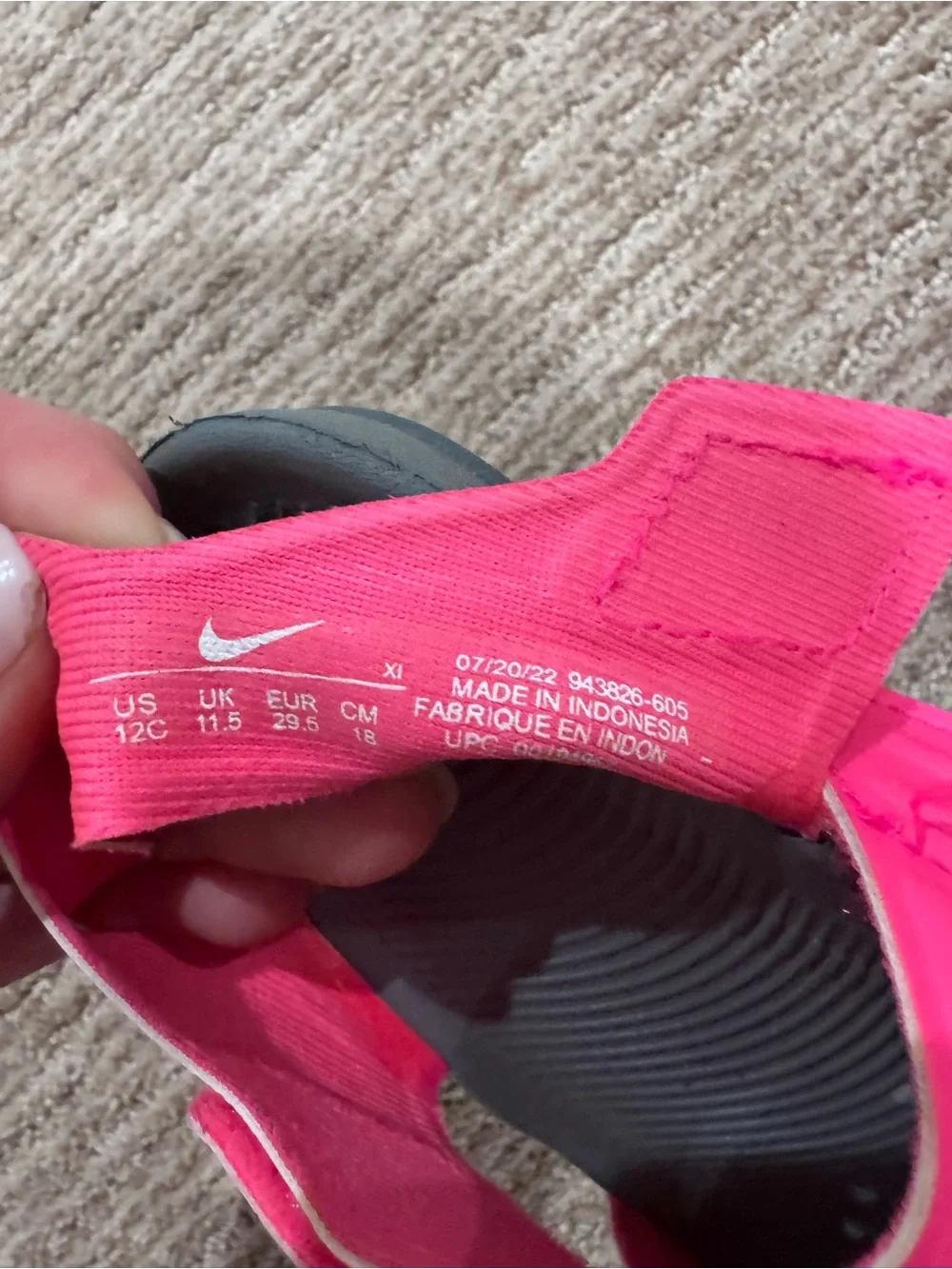 Nike Women’s Hot Pink and Black Water Sandals